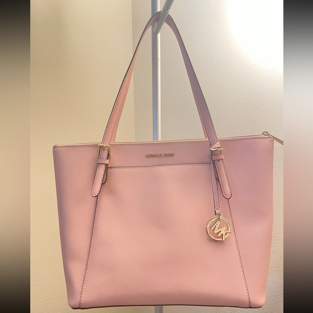 Michael Kors Soft Pink Sullivan Saffiano Top-Zip Leather Tote Bag